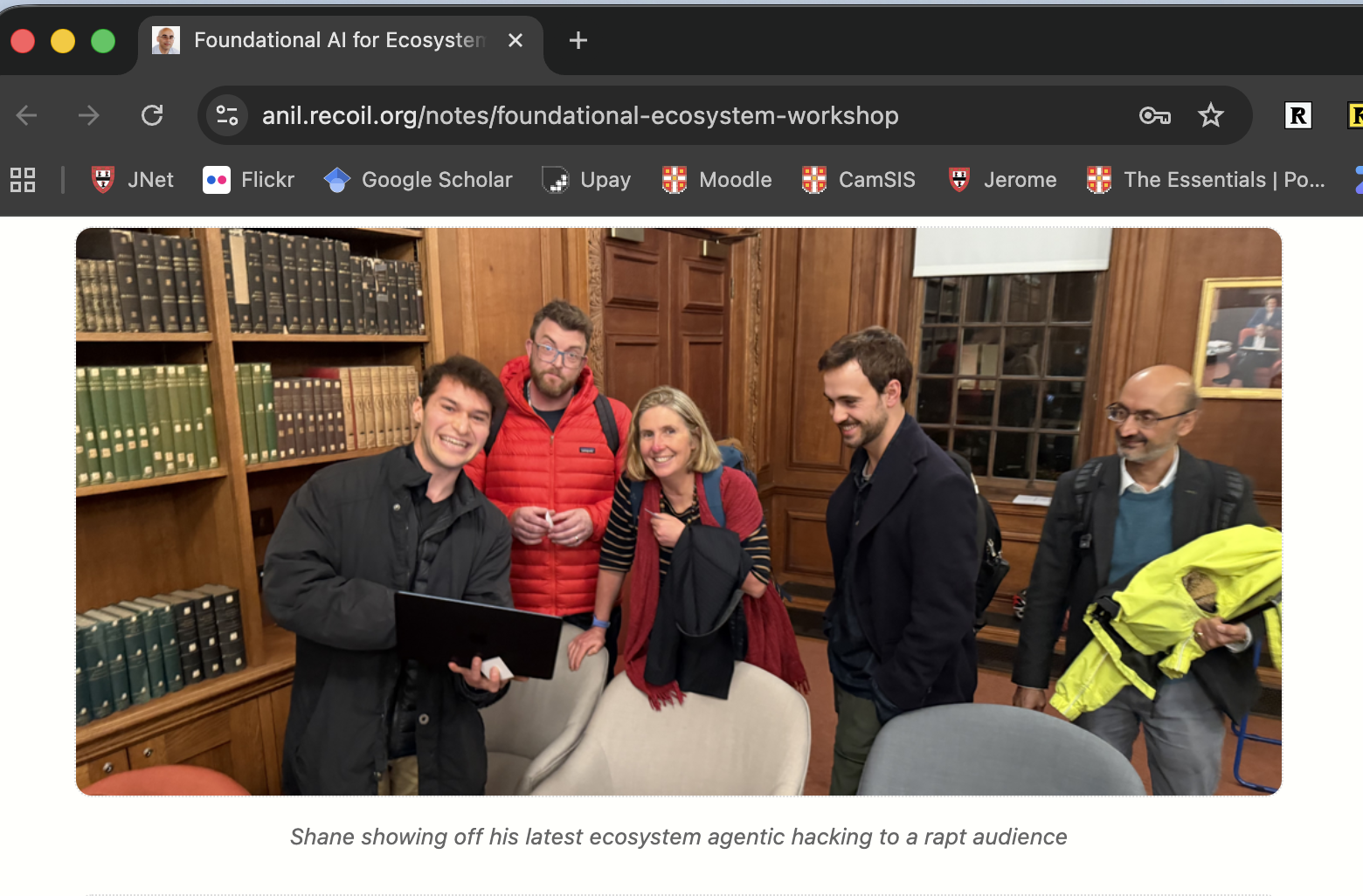 Screenshot of Anil's blog post sharing my work